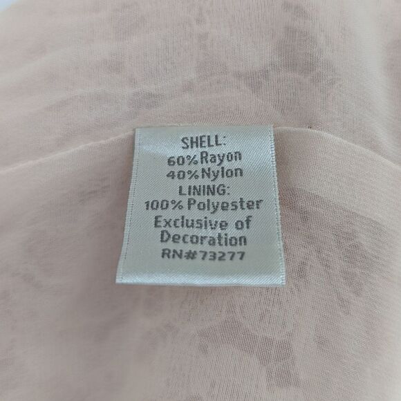 Lauren Conrad LC Light Blush Pink Floral Lace Zip Up Bomber Jacket Lined Size 6 - Picture 6 of 7